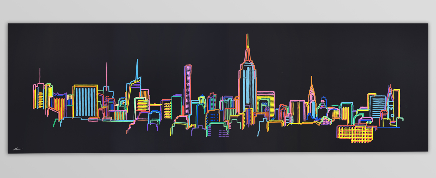 Manhattan Skyline Painting Yoni Alter Original Graphic Art