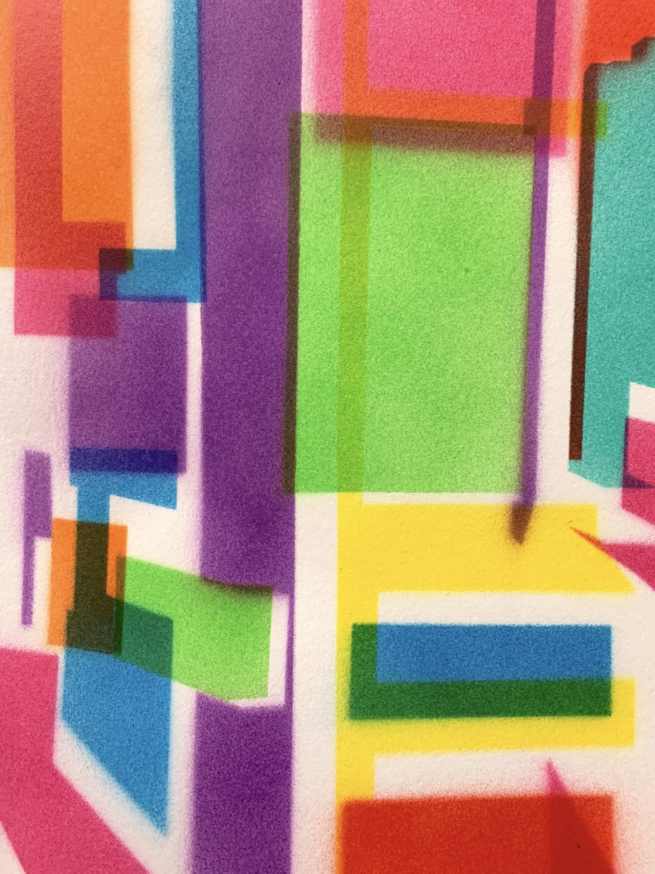 Times Sq. spray painting Yoni Alter. Original graphic art